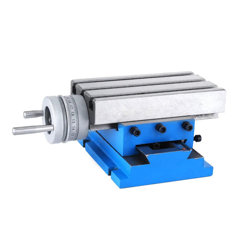 Precision Milling Cross Slide Table for Milling Machines, 7.3 by 4 inch work surface with 3.2 inch longitudinal travel, side view