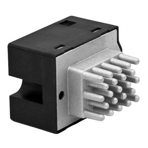 Direct Bolt On Blower Motor Resistor For Hyundai Santa Fe Santa Fe Sport 2014 To 2019 No Headache Hvac Replacement With Oem Precision Smooth Cabin Temperature Control Solid Under Dash Fix with metal pins and plastic housing.