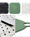 Hair Stopper Shower Drain Strainers Silicone Adjustable, A in green, showing detailed design with brush for cleaning.