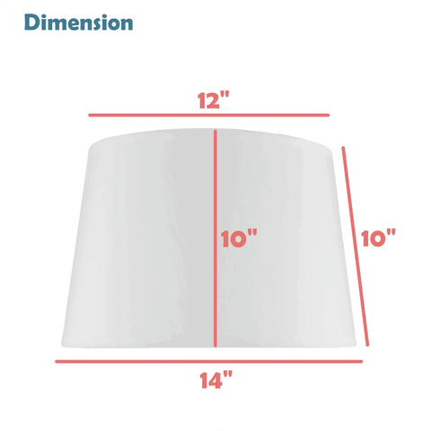 Transitional Empire Lamp Shade In Soft White Linen, 12 Inch Top By 14 Inch Bottom, 10 Inch High, Spider Fitter With Brass Hardware, Hardback Construction For Lamp Harp Attachment