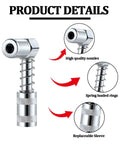 90 Degree Grease Coupler Adapter 2 Pack For Tight Spaces Right Angle Grease Gun Fittings with nozzle, rings, and sleeve
