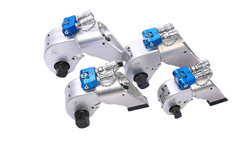 Pro Grade Hydraulic Torque Wrench With Smooth Action And Heavy Duty Square Drive For Serious Shop Work shown in multiple angles.