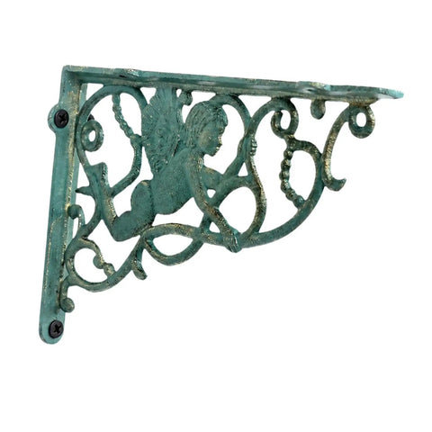 Decorative cast iron shelving bracket featuring an angel design, ideal as heavy duty cast iron shelving bracket mount for kitchen wall display