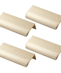 4 Pack Concealed Edge Pull Handles in Champagne Finish Aluminum Alloy Finger Pull Cabinet Handles for Kitchen Garage Drawers 92mm Length
