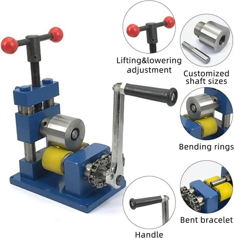 Top Shelf Manual Rolling Mill Machine And Bracelet Bending Tool For Jewelry Making Rock Solid Press Brake Forming Kit No Sweat Operation With Comfort Grip Handle Straight Up Built To Last