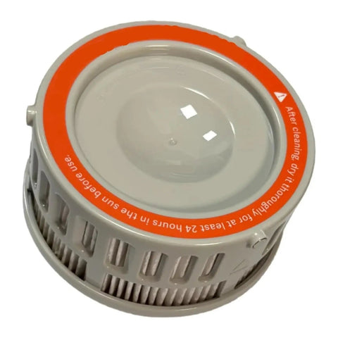 Rear Filter Replacement For Handheld Vacuum Cleaner Spare Parts, High Efficiency Oil Mist And Dust Filtration, Smooth Ventilation, Direct Fit, Standard Size, Compatible With Most Mainstream Vacuum Pumps. Gray round rear filter with orange seal.