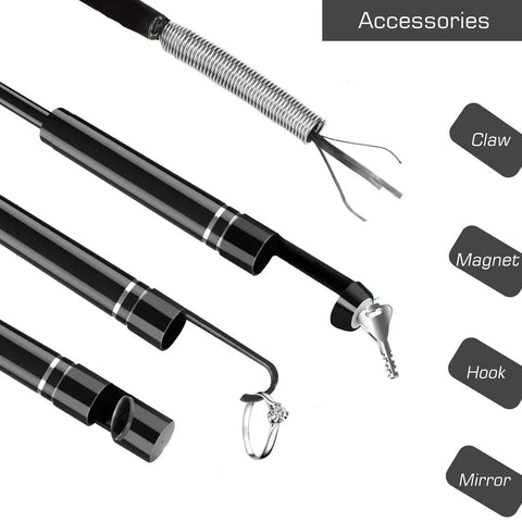 Wireless Endoscope Camera With WiFi For Android And iOS, 2.0MP Borescope Inspection Camera, Flexible Grabber, 16.4ft Cable, Waterproof Probe, Slick Smartphone Live View For Home DIY, Auto Maintenance, And Tight Spaces