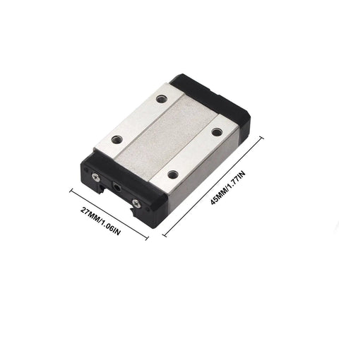 Close-up of carriage for Premium MGN12H 300mm Linear Rail Guides 2 Pack 8mm Linear Slides For 3D Printers And CNC Upgrades