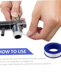 Using 20 Rolls PTFE Tape High Temperature Waterproof Thread Sealant For Plumbing on pipe fitting, showing leak-proof seal