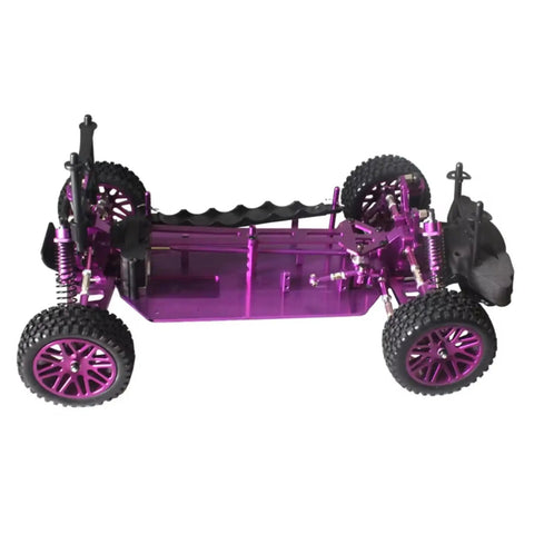 1/10 All Metal RC Car Chassis Frame Not Assembled Upgrade Parts For 94118 Purple Beefy Aluminum Frame with visible wheels