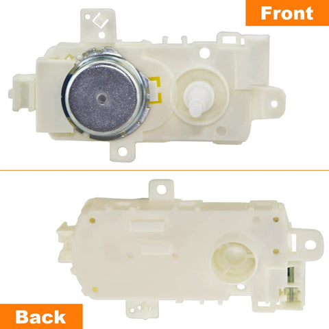 Front and back view of Diverter Valve Motor for Whirlpool Dishwasher Replacement 120V 60Hz With Beefed-Up Heavy Duty HSC Perfect Fit Seal, W10537869 Compatible With KDTE, WDT720, WDT730, KDFE And GLB Series.