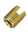 Self Tapping Carbon Steel Thread Repair Inserts Set M2 To M16 20 Pieces For Quick Furniture Repair Durable DIY Kit With Inner M6x1 And Outer M9x1 12mm Length Anti Strip Design For Strong Screws gold insert close-up