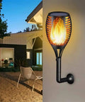 Outdoor Solar Flame Torch Lights Waterproof Mood Lighting For Pathway Patio Yard Garden With Auto Dusk To Dawn On Off 96 LED Flame