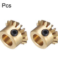 Two Pack Bevel Gear Set 0.8 Module 1 To 1 Ratio 15 Teeth 6mm Bore Bevel Pinion Gear 45 Degree Steering Gear Yellow