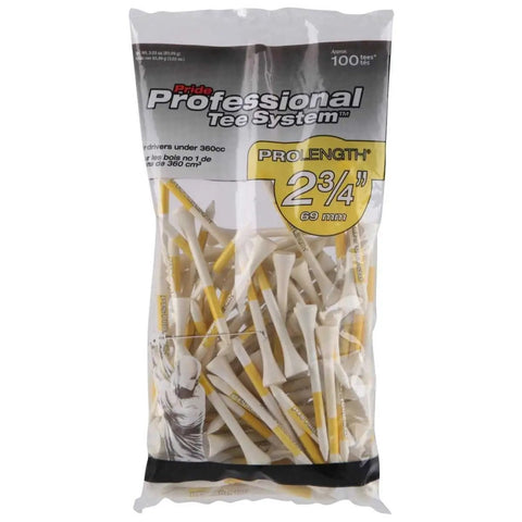 Bag of ProLength 2 3/4 Inch Golf Tees Color Coded Tee System 100 Count Per Bag Pack Of 2 Best For Drivers Under 360cc
