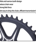 Close-up of 42T chainring teeth design on Gravel Grinder Bike Crankset 170mm Hollow Integrated 42T Single Chainring Direct Mount