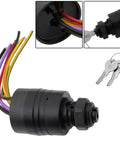 Boat Ignition Key Switch For Mercury Outboard Remote Control Box 3 Position Off Ignition Start 6 Wire Push To Choke Marine Starter Switch Fits Mercury 1994 And Up Motors 30 To 300HP OEM Quality Universal Fit, showing switch and keys