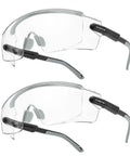 Dual Pack Anti Fog Safety Glasses Built Tough To Slide Snugly Over Your Daily Specs While Delivering Brite Vision And Ansi Z87 Compliance For Hardcore Shop Jobs And Weekend Fixes, clear lenses with grey arms.