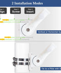 Heavy Duty Aluminum Flag Pole Holder With No Sweat Setup, adjustable installation modes for vertical or horizontal surfaces.