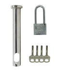 Stainless Steel Heavy Duty Security Pin Lock For Gate Opener Systems 12mm Solid Pin with lock and 4 keys shown