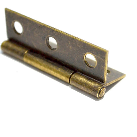 Rock Solid Vintage Antique Bronze Folding Hinges Premium Zinc Alloy Cabinet Hardware Kit showing a detailed hinge with three mounting holes.