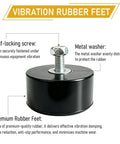 Heavy Duty Anti Vibration Rubber Feet Bumper Pads Three Quarters By One Inch Half Wide Four Pack With Stainless Steel Hardware with a self-locking screw.