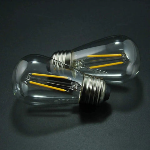 Pair of 25 Pack 2W S14 LED Bulbs Replacement for Outdoor String Lights, 2700K Soft Warm White, Shatterproof Waterproof, E26 Base
