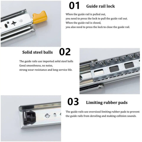 Beefy 250Lb Heavy Duty Drawer Slides With Full Extension Side Mount Ball Bearing Rails And Lock 28 Inch Runners guide rail lock