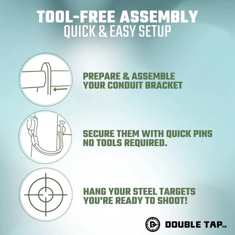 Conduit Target Stand Bracket Kit For Steel Targets DIY With Conduit Brackets Quick Pins And J Hook Hanging Brackets CNC Laser Cut Heavy Duty Target Mounts