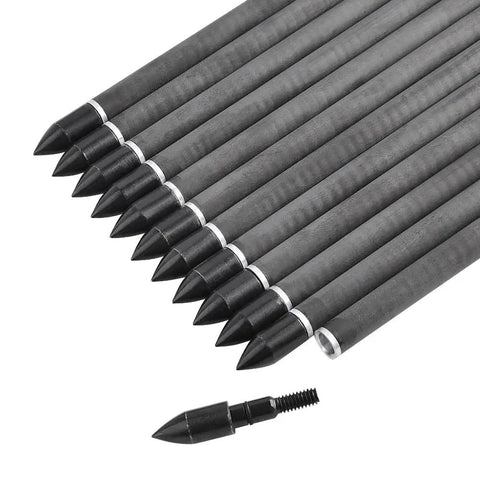 7.5 Inch Carbon Crossbow Bolts With 2 Inch Green Vanes And 100 Grain Removable Tips, durable shaft, 12 pack arrows