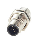 Pair Of M12 A Coded 5 Pin Male To Female Panel Mount Connector IP67 Shielded Bulkhead Feedthrough For Industrial Use 60V 4A