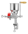Manual Grain Mill With High Hopper Hand Crank Heavy Duty Cast Iron Wheat Grinding Mill Stable Table Clamp And Dust Cover