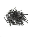 Black Round Head Decorative Nail Set For Dollhouses And Furniture, flat head, sharp point, 25mm, antique black iron finish, 100 pack