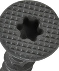 Crew Approved Gray Wafer Head Cement Board Screws 9 X 1 1/4 Inch close-up view of Type 17 self-drilling tip detail.