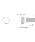 Technical drawing of Black Nylon Thumb Screws 3/8-16 Thread 1 Inch Long Pack Of 10 Durable Quick-Grab Fasteners