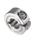 Split Clamp On Shaft Collar 3/8 Bore 7/8 Inch Outer Diameter 11/32 Inch Width 304 Stainless Steel Rock Solid Set Screw Style Axle Collar