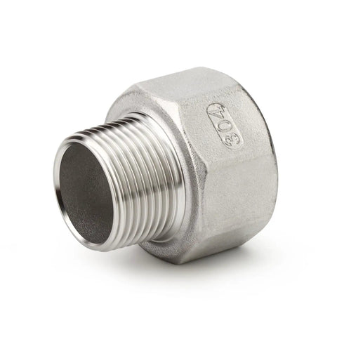 Alt Tag: 304 Stainless Steel Reducer Adapter Pipe Fitting 1 Inch NPT Male To 1-1/2 Inch NPT Female For Plumbing And Industrial Piping