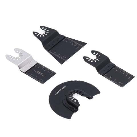 20 Piece Oscillating Saw Blade Kit With Arrow Storage Case showing high carbon steel and bi-metal blades for various cuts