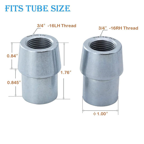 Beefy Three Quarter Inch Chromoly Heim Joint Rod End Kit With Left And Right Hand Threads For Panhard Rods Traction Bars And Tie Rods Includes Spacer Tubes Adapters Jam Nuts And Rubber Seals 2 Pack Built To Last. 3/4-16 LH and RH tube adapters