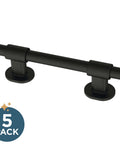 Matte Black Cabinet Handles 5 Pack Adjustable Drawer Pulls For Kitchen Cabinets Dressers And Cupboards Fits 1 3/8 To 4 Inch Hole Centers With Adjusta-Pull By Franklin Brass, front view of handle.