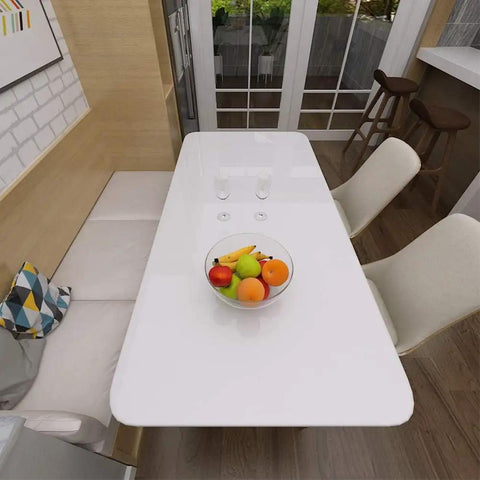 Glossy White Self Adhesive Wallpaper Peel And Stick Countertop Cover 24 By 160 Inches Waterproof Removable Vinyl on table