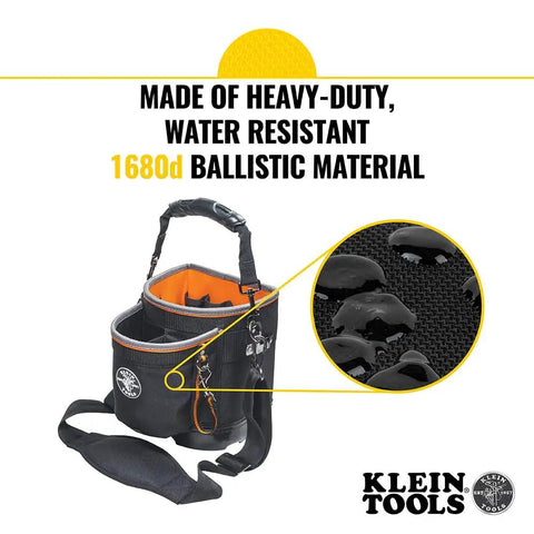14 Pocket Tool Bag With Shoulder Strap Fits Long Screwdrivers Built Tough With 1680D Ballistic Weave, mold-resistant detail