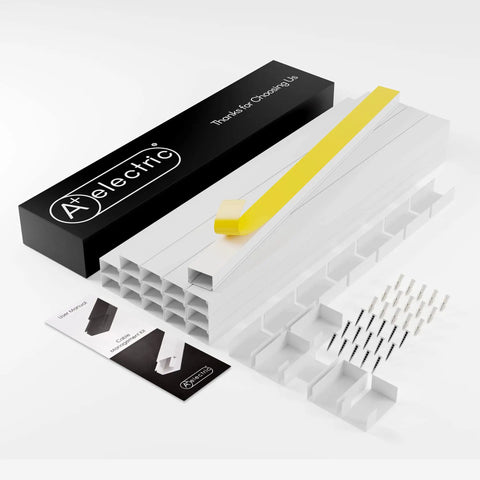 DIY Cable Concealer Kit For Home And Office Indoor Outdoor Cord Cover Raceway To Hide Wires 235 Inch Run With 18 Connectors displayed