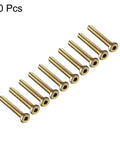 10 pack of M6x45mm Furniture Bolt Hex Socket Round Head Zinc Plated for Cabinets and Woodwork, bronze-tone finish, arranged in a row