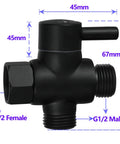 Shower Arm Diverter Valve for Handheld Showerhead and Fixed Spray Head 3 Way Brass Valve with G Half Inch Thread details