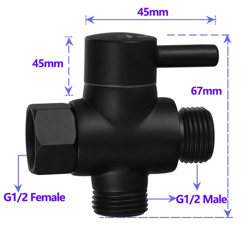 Shower Arm Diverter Valve for Handheld Showerhead and Fixed Spray Head 3 Way Brass Valve with G Half Inch Thread details