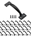 5-3/4 Inch Black Gate Pull Handle Set 25 Pack With Screws For Fence Gates Doors Cabinets Drawers Outdoor Kitchens Closets