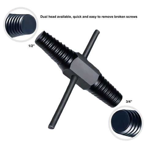 Dual Use Screw Extractor For Stripped And Broken Screws, Easy Out Tool For One Half Inch And Three Quarter Inch Water Pipes