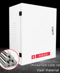 Rock Solid Wall Mounted EV Charger Enclosure Box Heavy Duty Galvanized Steel Housing Waterproof Outdoor Charging Station With Secure Lock And No Hassle Mounting Hardware Built Tough For Daily Grind, white steel enclosure.