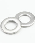 Heavy Duty Stainless Flat Washer Set 200 PC 304 Stainless Steel M6 M8 M10 Assortment Kit Gasket Rings For Even Load Distribution Keeps Fasteners Tight And Protects Soft Materials From Damage No Sweat, two stainless flat washers